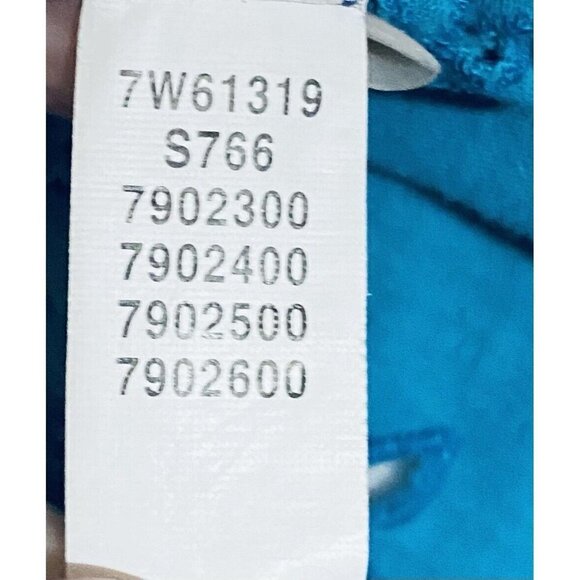 Lucky Brand Womens Medium Eyelet Hem Slub Knit Top Aqua Blue Short Sleeve Boho - Picture 5 of 6